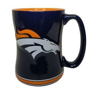 Boelter Brands Denver Broncos‎ 2015 NFL 3D Logo Mug Blue Orange White 12oz.